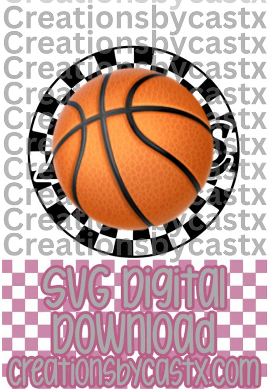 LA Basketball Checkered Circle SVG