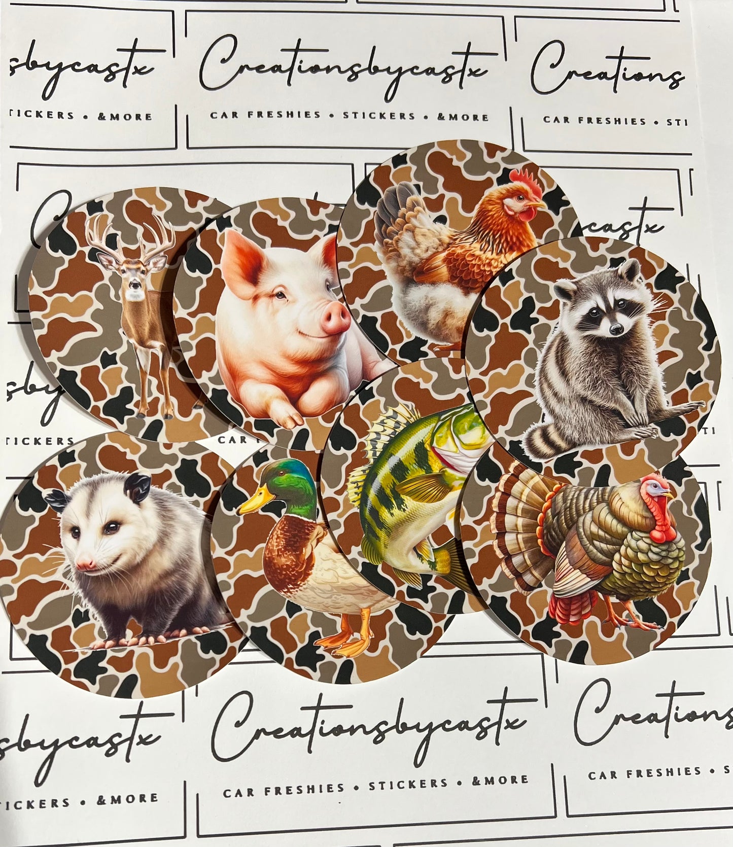 Camo Animal Round Cardstock