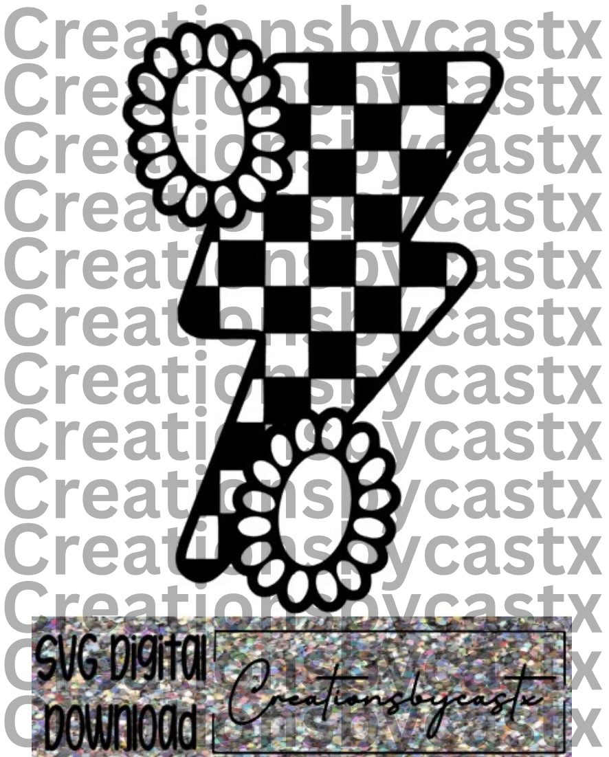 Checkered Bolt w Conchos SVG