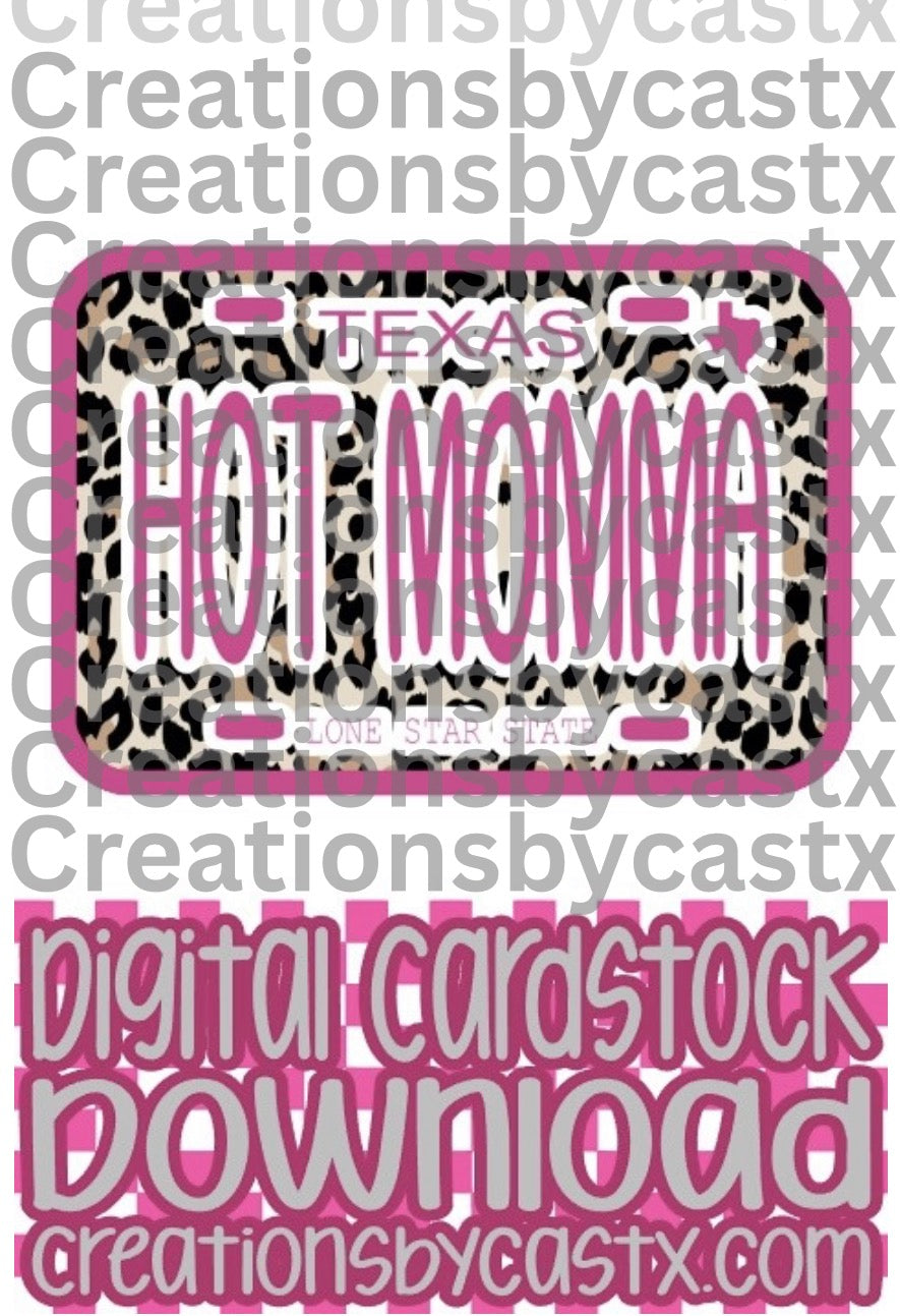 Hot Momma Plate Digital Cardstock (Sweet Southern)