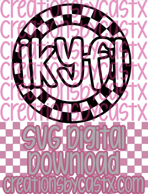IKYFL Checkered Circle SVG