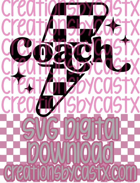 Coach Checkered Bolt SVG