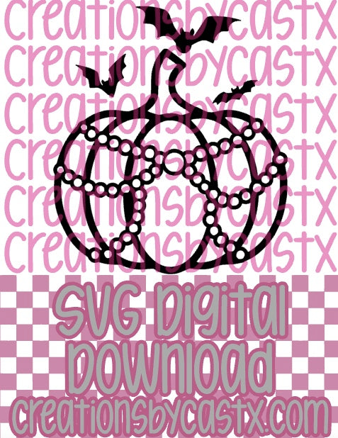 Pearl Pumpkin w/Bats SVG