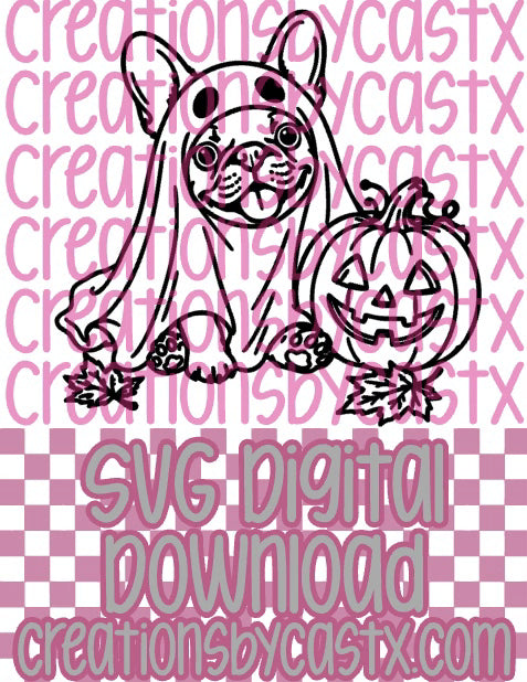 Frenchie Ghost SVG