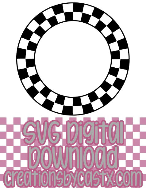 Checkered Circle (for cardstock) SVG