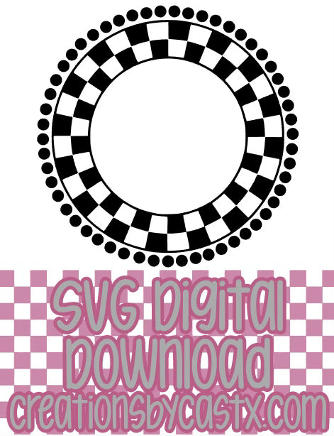 Checkered Circle Jewelry (for cardstock) SVG