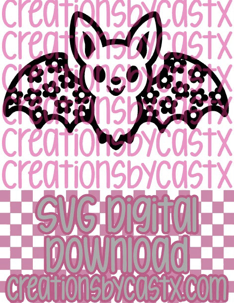 Floral Bat SVG