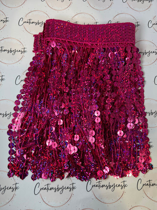 Pink Sequin Fringe