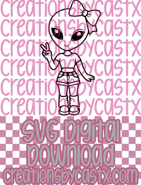 Girl Alien SVG