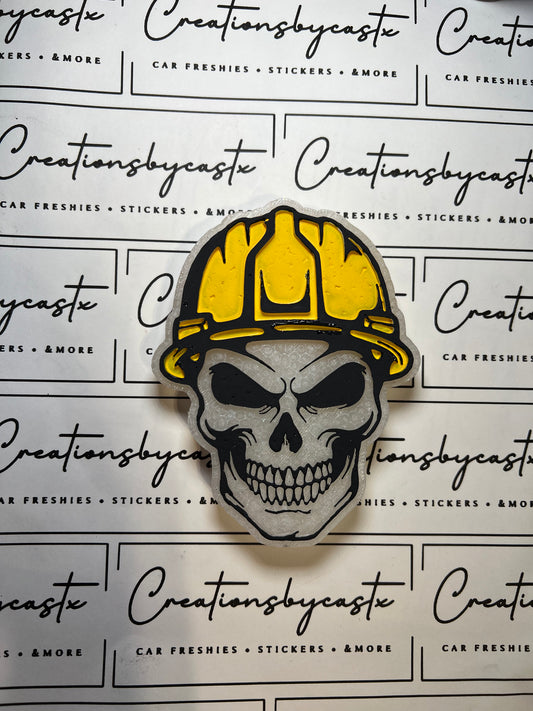 Skull w/Hard Hat Freshie