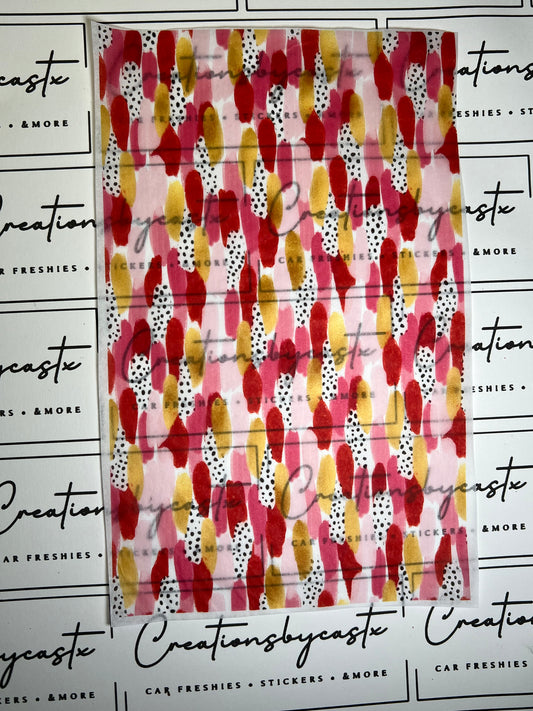 Pink Red & Gold Brushstroke Tissue Paper