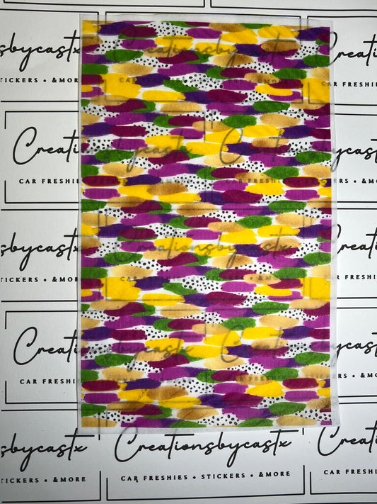 Purple Yellow & Green Brushstroke Tissue Paper