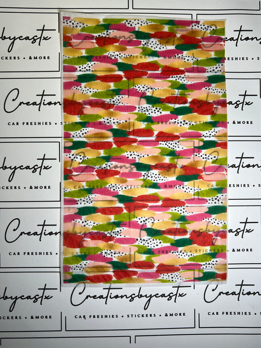 Pink Red & Green Brushstroke Tissue Paper