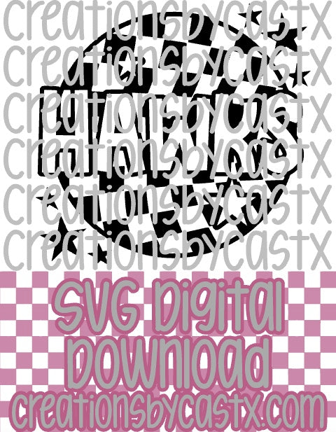Hawks Checkered Round SVG